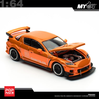 [Pop Race] 1:64 Mazda RX-8 RE Amemiya - Chrome Orange