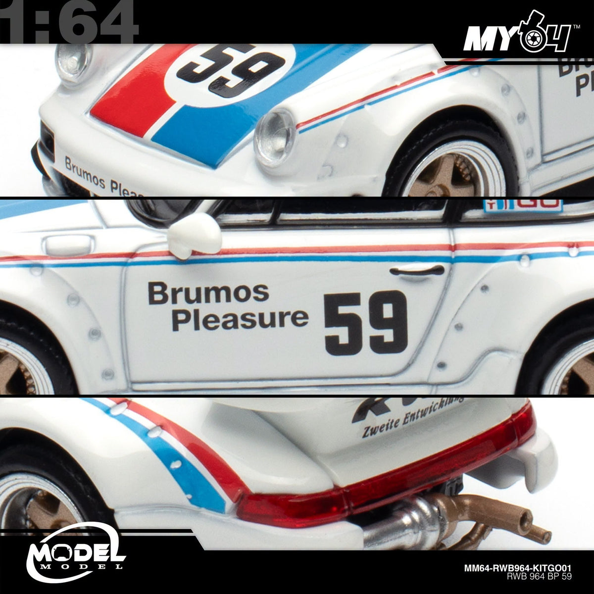 [Kit Go] 1:64 Combo Set H300 Flat Bed Truck + RWB964 (Model Model)