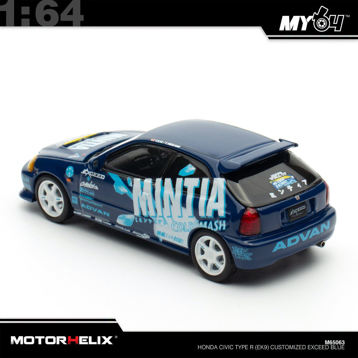 [Motorhelix] 1:64 Honda Civic Type R EK9 - Blue