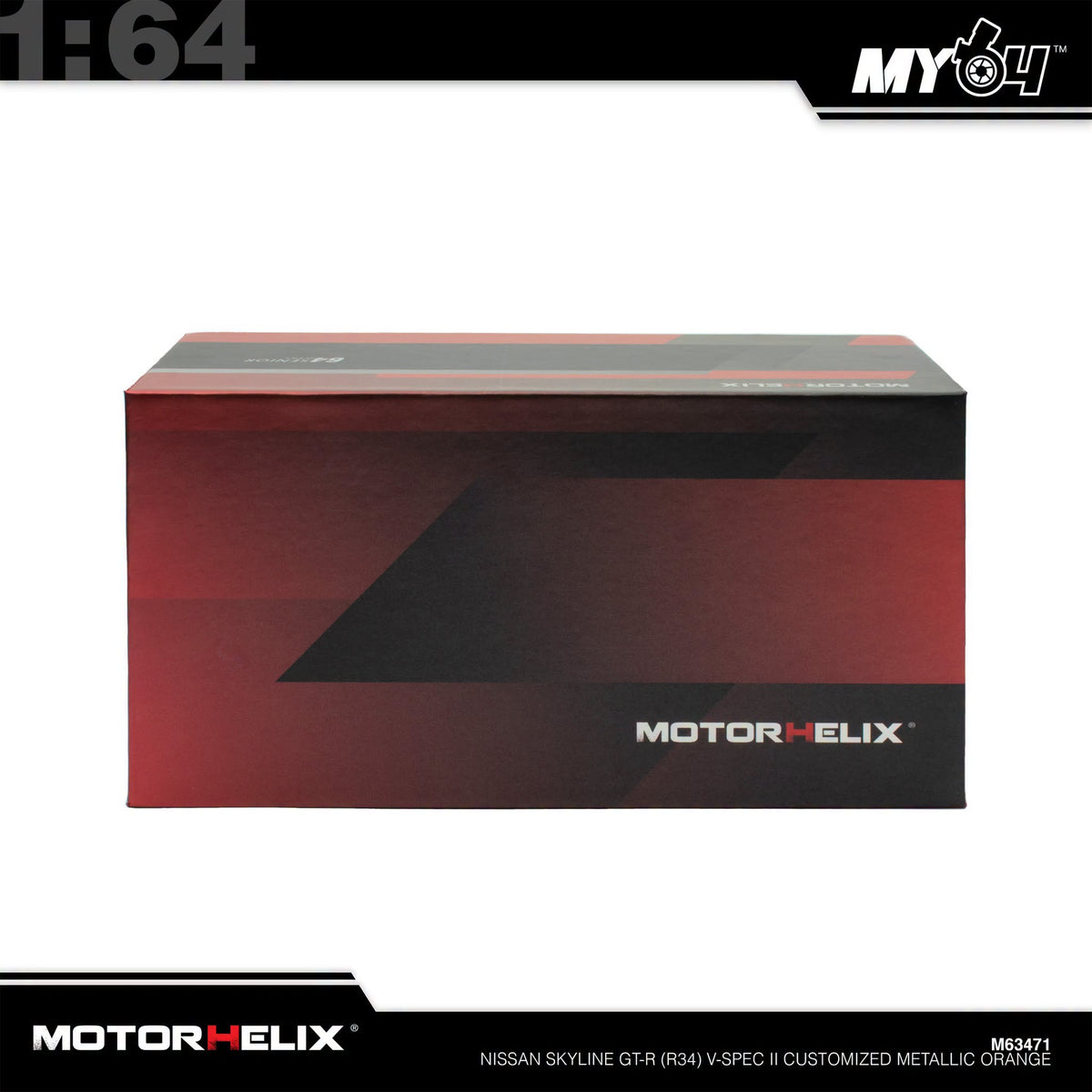 [Motorhelix] 1:64 Nissan Skyline GT-R (R34) V-Spec II Customized - Metallic Orange