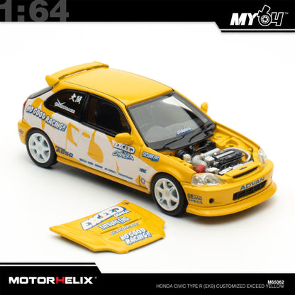[Motorhelix] 1:64 Honda Civic Type R EK9 - Yellow