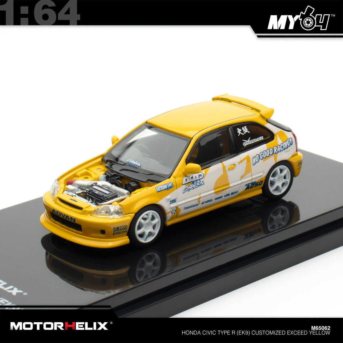[Motorhelix] 1:64 Honda Civic Type R EK9 - Yellow