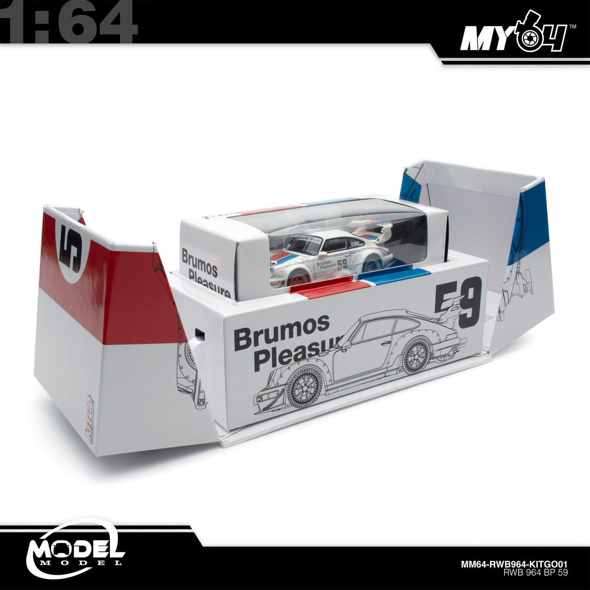 [Kit Go] 1:64 Combo Set H300 Flat Bed Truck + RWB964 (Model Model)