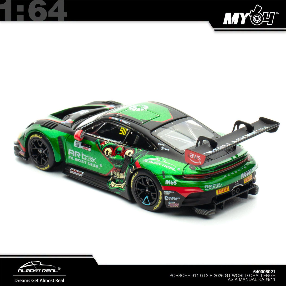 [ARBox] 1:64 Porsche 911 GT3 R 2026 GT World Challenge Asia Mandalika #911