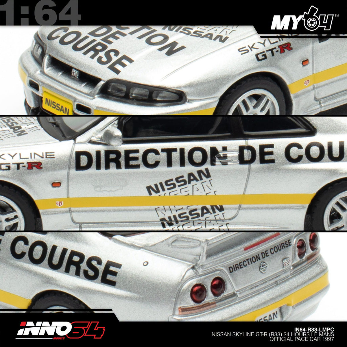 [INNO64] 1:64 Nissan Skyline GT-R (R33) 24 Hours Le Mans Official Pace Car 1997