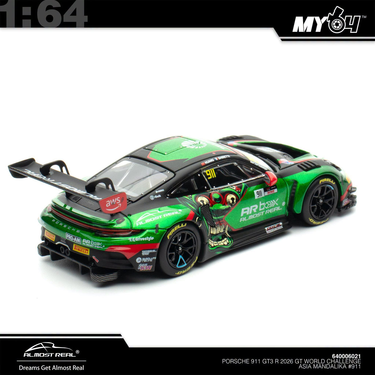[ARBox] 1:64 Porsche 911 GT3 R 2026 GT World Challenge Asia Mandalika #911