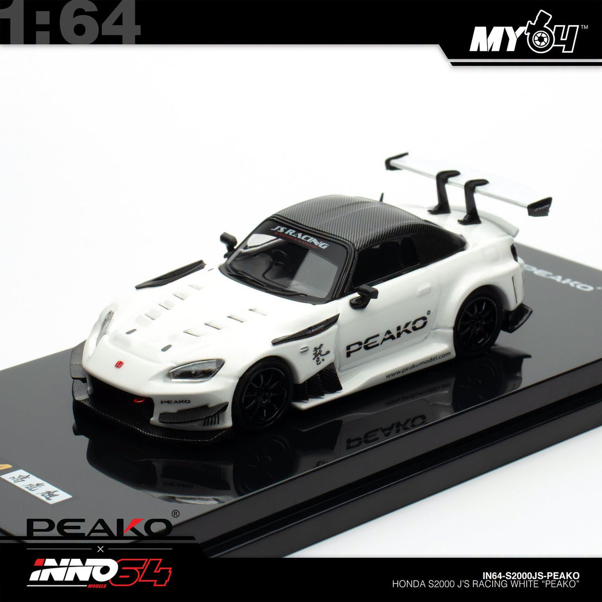 [INNO64] 1:64 Honda S2000 J'S Racing - White "PEAKO"