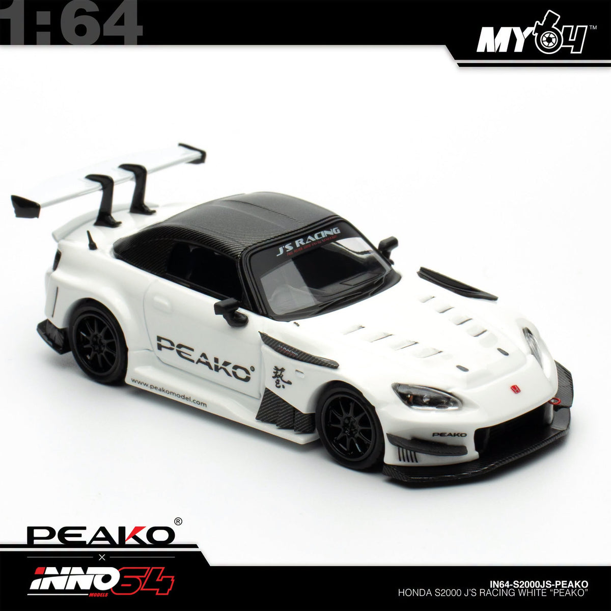 [INNO64] 1:64 Honda S2000 J'S Racing - White "PEAKO"