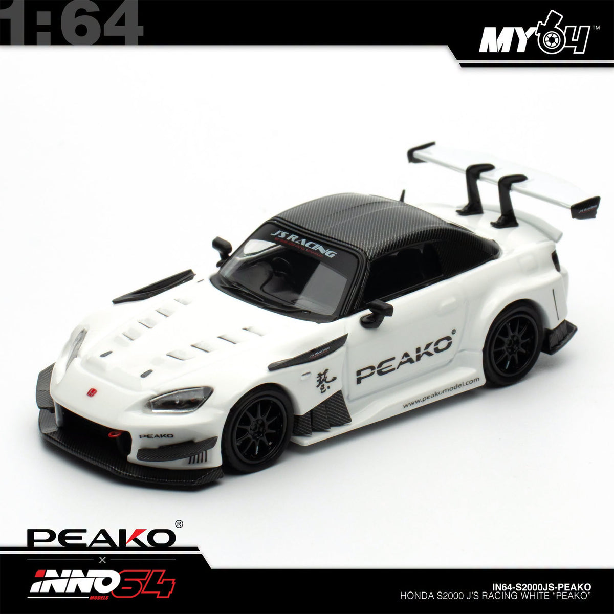 [INNO64] 1:64 Honda S2000 J'S Racing - White "PEAKO"
