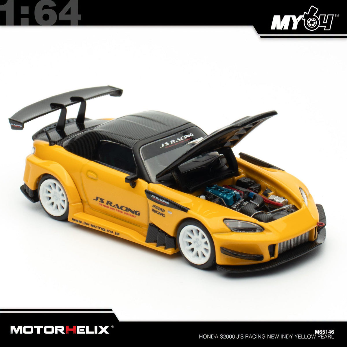 [Motorhelix] 1:64 Honda S2000 J's Racing – New Indy Yellow Pearl