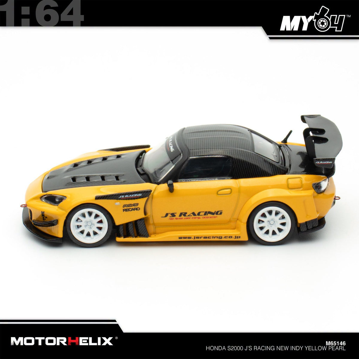 [Motorhelix] 1:64 Honda S2000 J's Racing – New Indy Yellow Pearl