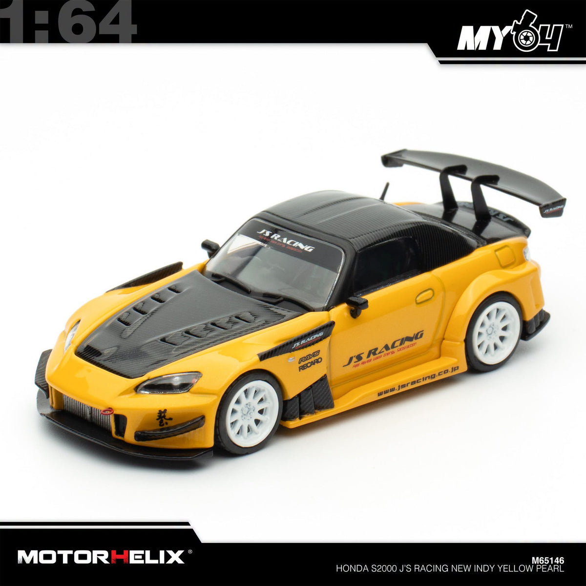 [Motorhelix] 1:64 Honda S2000 J's Racing – New Indy Yellow Pearl
