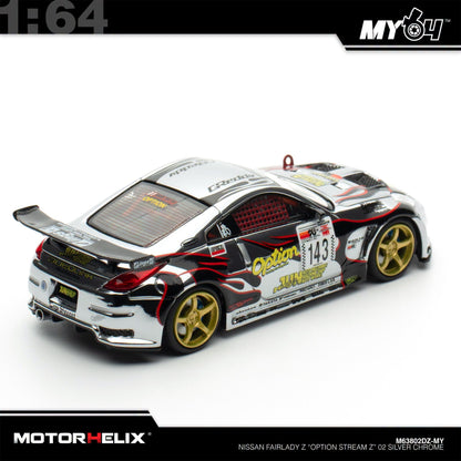 [Motorhelix] 1:64 Nissan Fairlady Z (Z33) "Option Stream Z" - Chrome Silver (TASM26)