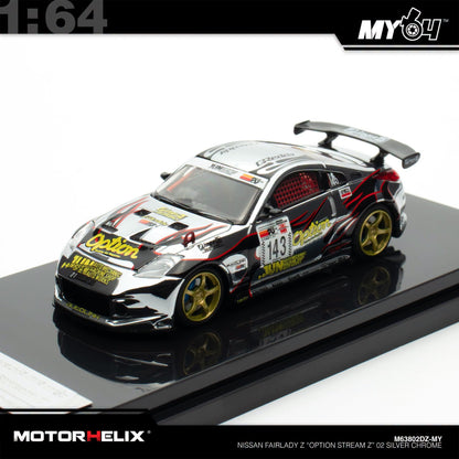 [Motorhelix] 1:64 Nissan Fairlady Z (Z33) "Option Stream Z" - Chrome Silver (TASM26)
