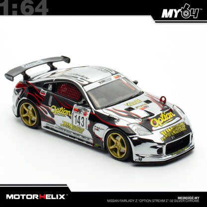 [Motorhelix] 1:64 Nissan Fairlady Z (Z33) "Option Stream Z" - Chrome Silver (TASM26)