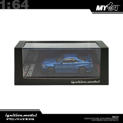 [Ignition Model] 1:64 Nissan Skyline GT-R (BNR34) NISMO Customized - Blue Metallic