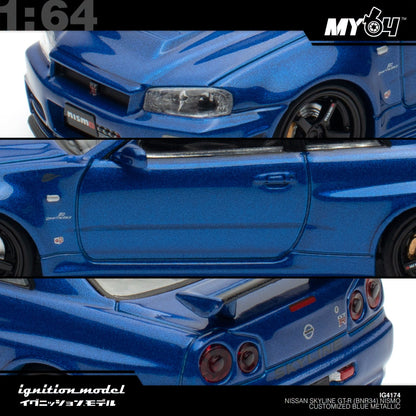 [Ignition Model] 1:64 Nissan Skyline GT-R (BNR34) NISMO Customized - Blue Metallic