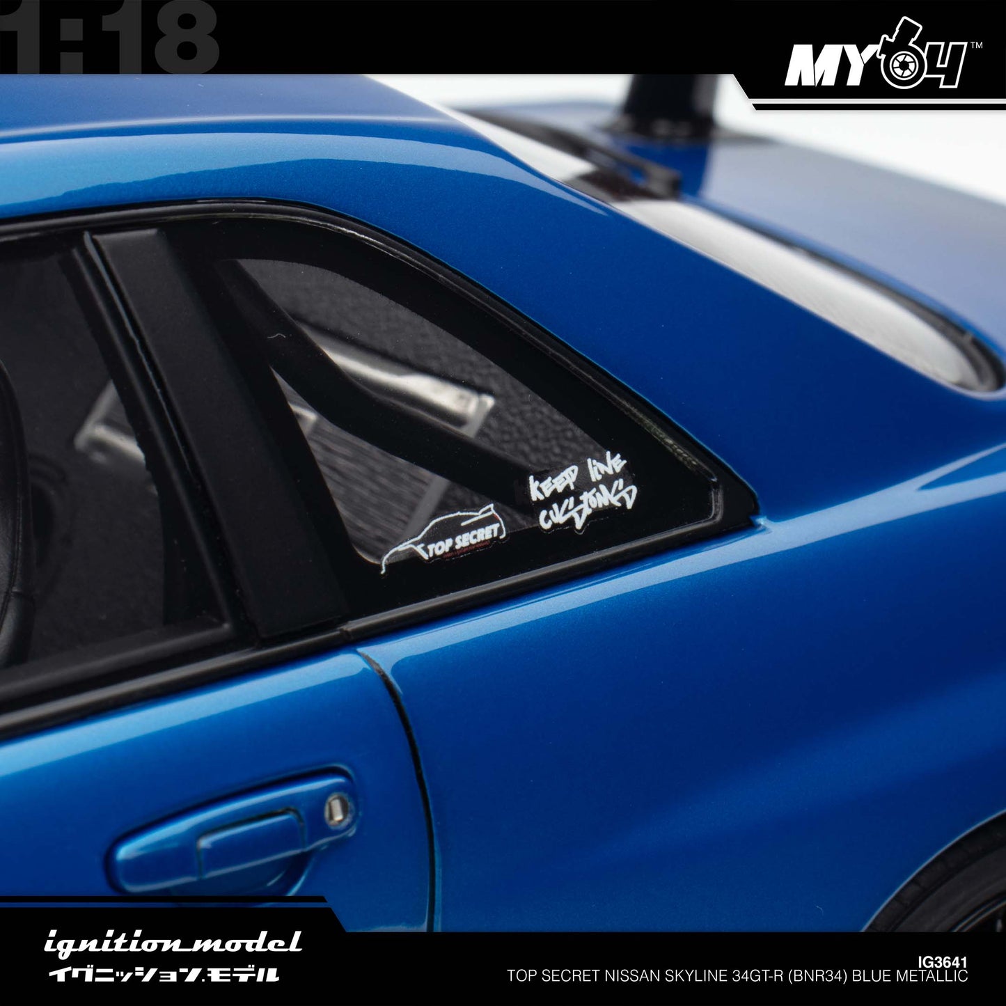 [Ignition Model] Top Secret Nissan Skyline 34GT-R (BNR34) - Blue Metallic