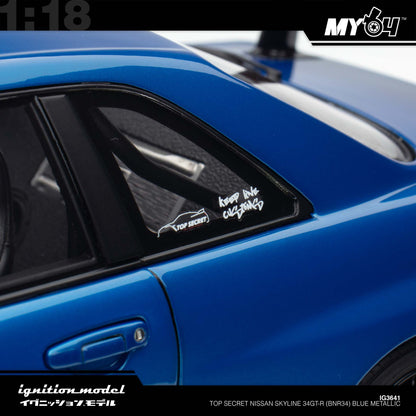 [Ignition Model] Top Secret Nissan Skyline 34GT-R (BNR34) - Blue Metallic