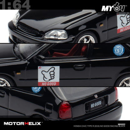 [Motorhelix] 1:64 Honda Civic Type R (EK9) NO GOOD Racing - Black