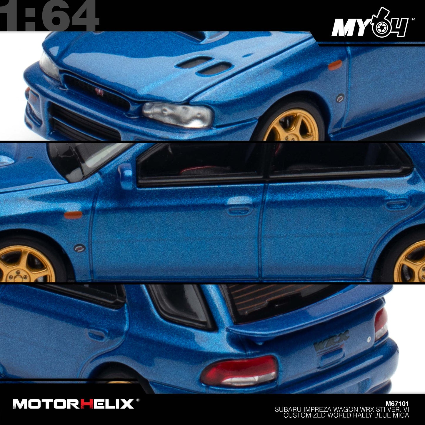 [Motorhelix] 1:64 Subaru lmpreza Wagon WRX STi Version VI - Customized World Rally Blue Mica