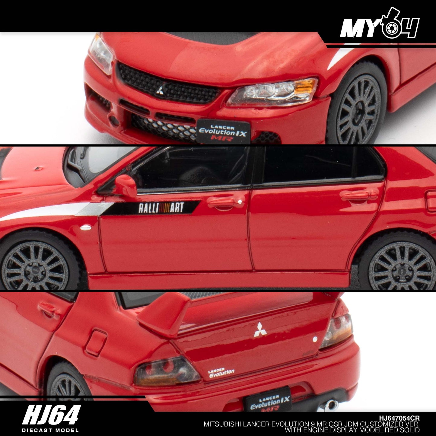 [Hobby Japan] Mitsubishi Lancer Evolution 9 MR GSR JDM Customized Version with Engine Display Model