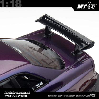 [Ignition Model] 1:18 Top Secret Nissan Skyline 34GT-R (BNR34) - Purple Metallic