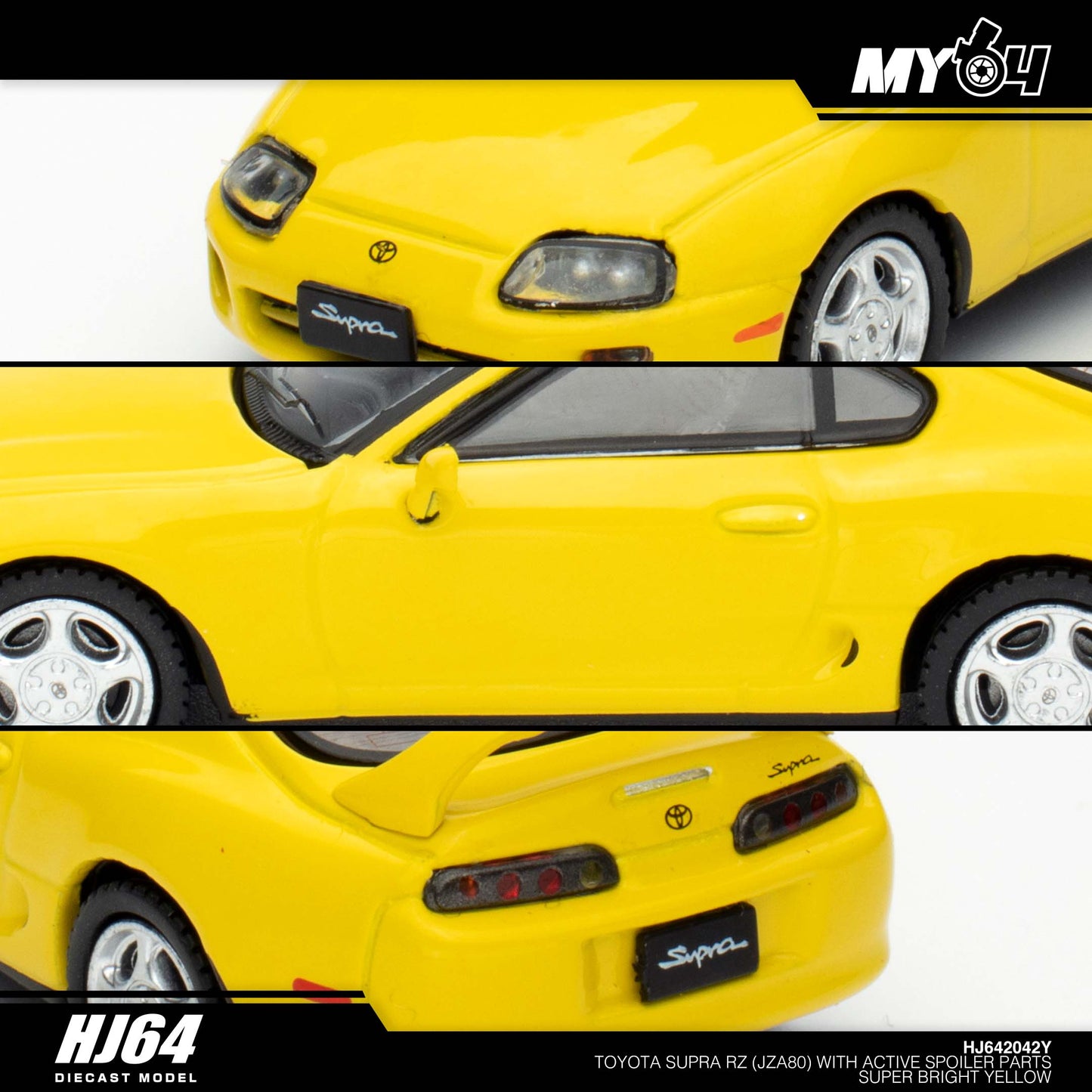 [Hobby Japan] Toyota SUPRA RZ (JZA80) with Active Spoiler Parts - Super Bright Yellow