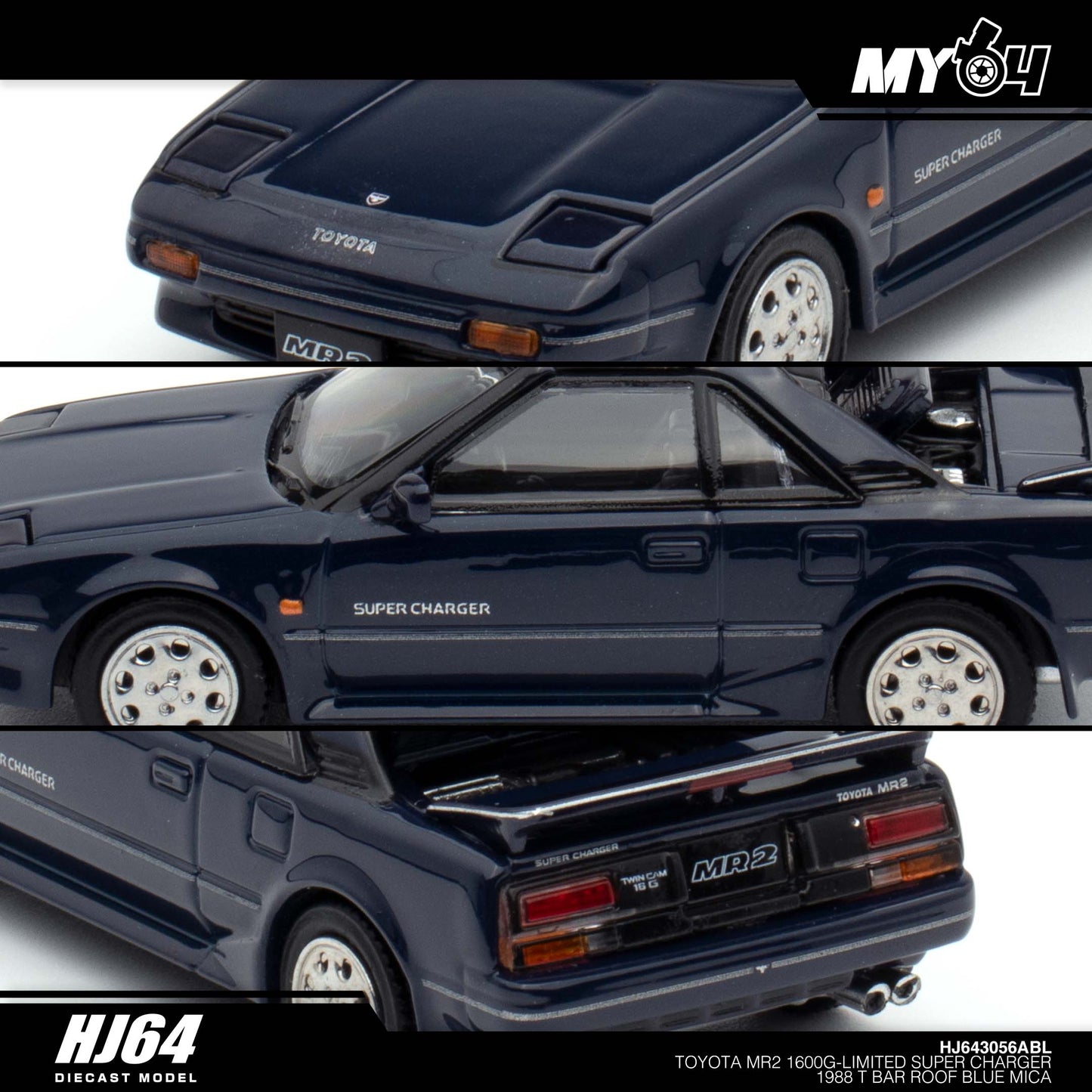 [Hobby Japan] Toyota MR2 1600G-LIMITED SUPER CHARGER 1988 T BAR ROOF - Blue Mica