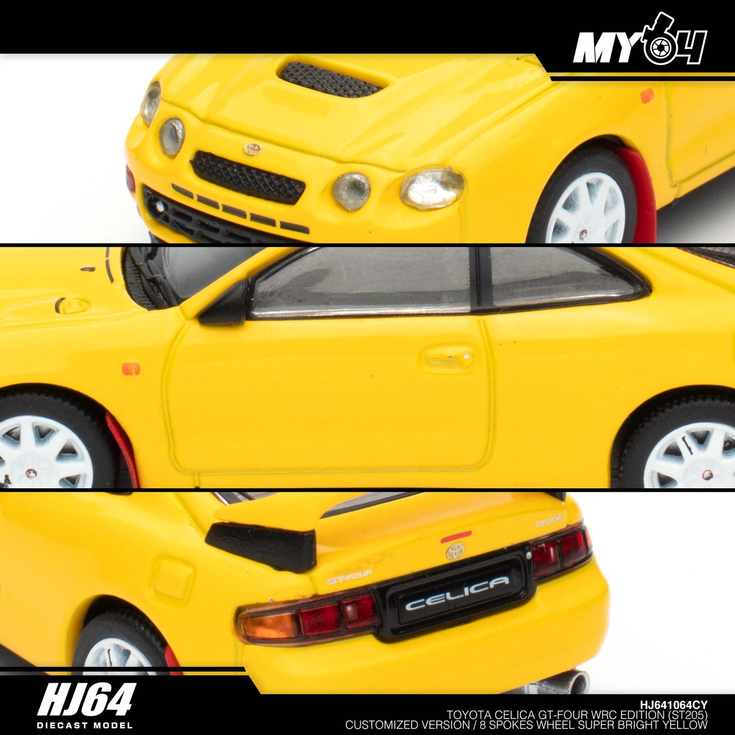 [Hobby Japan] Toyota CELICA GT-FOUR WRC Edition (ST205) Customized Version / 8 Spokes Wheel - Super Bright Yellow