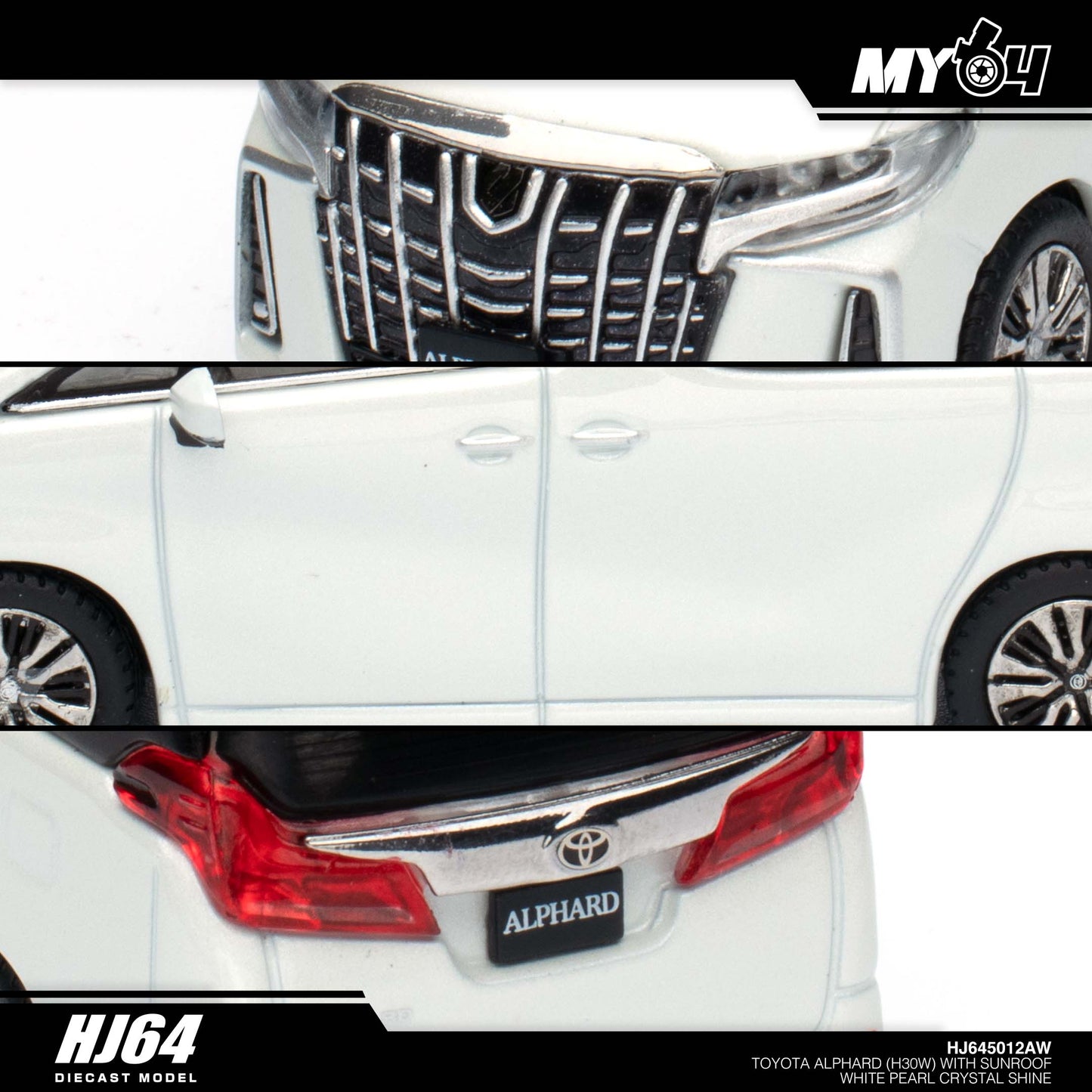 [Hobby Japan] Toyota Alphard (H30W) With Sun Roof - Sparkling White Pearl Crystal Shine