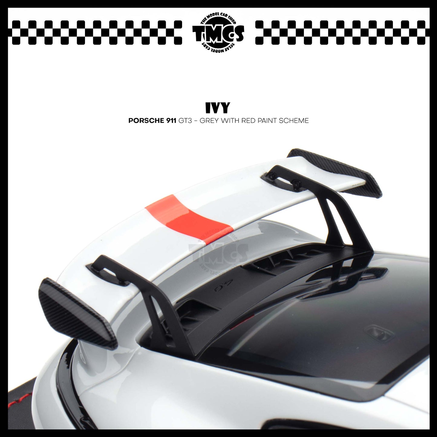 [IVY] 1:18 Porsche 911 GT3 - Grey With Red Paint Scheme