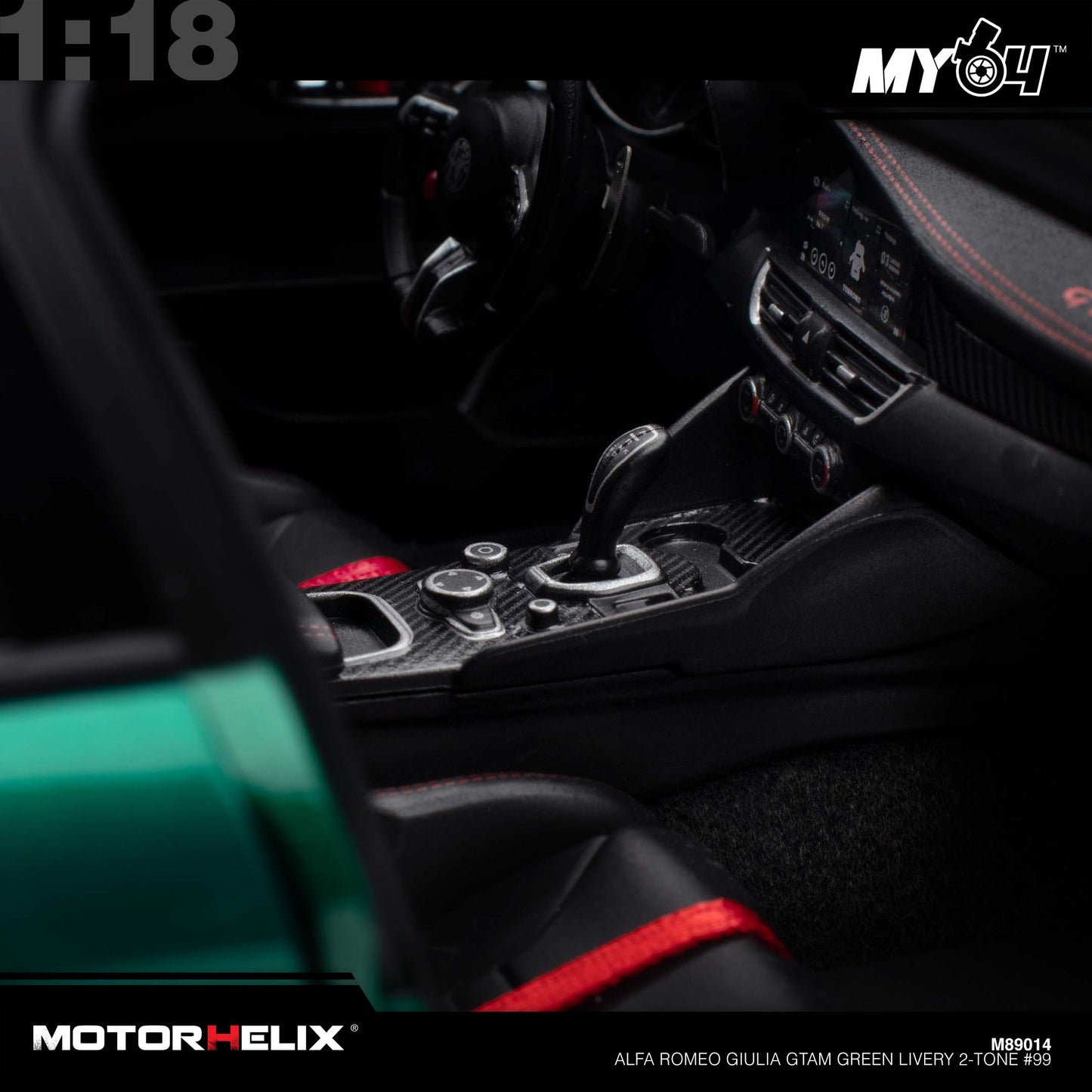 [Motorhelix] 1:18 Alfa Romeo Giulia GTAm - Green Livery 2-Tone #99
