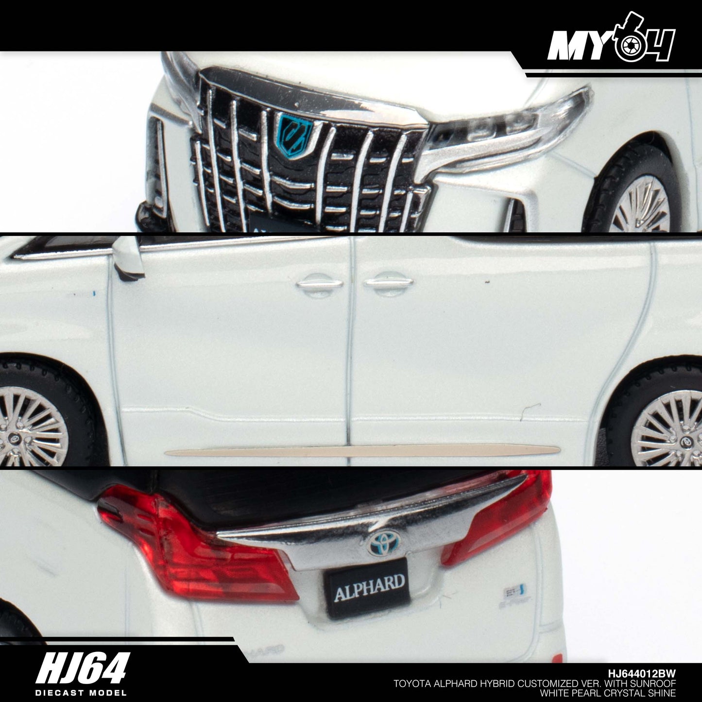 [Hobby Japan] Toyota Alphard Hybrid Customized Version With Sun Roof - White Pearl Crystal Shine