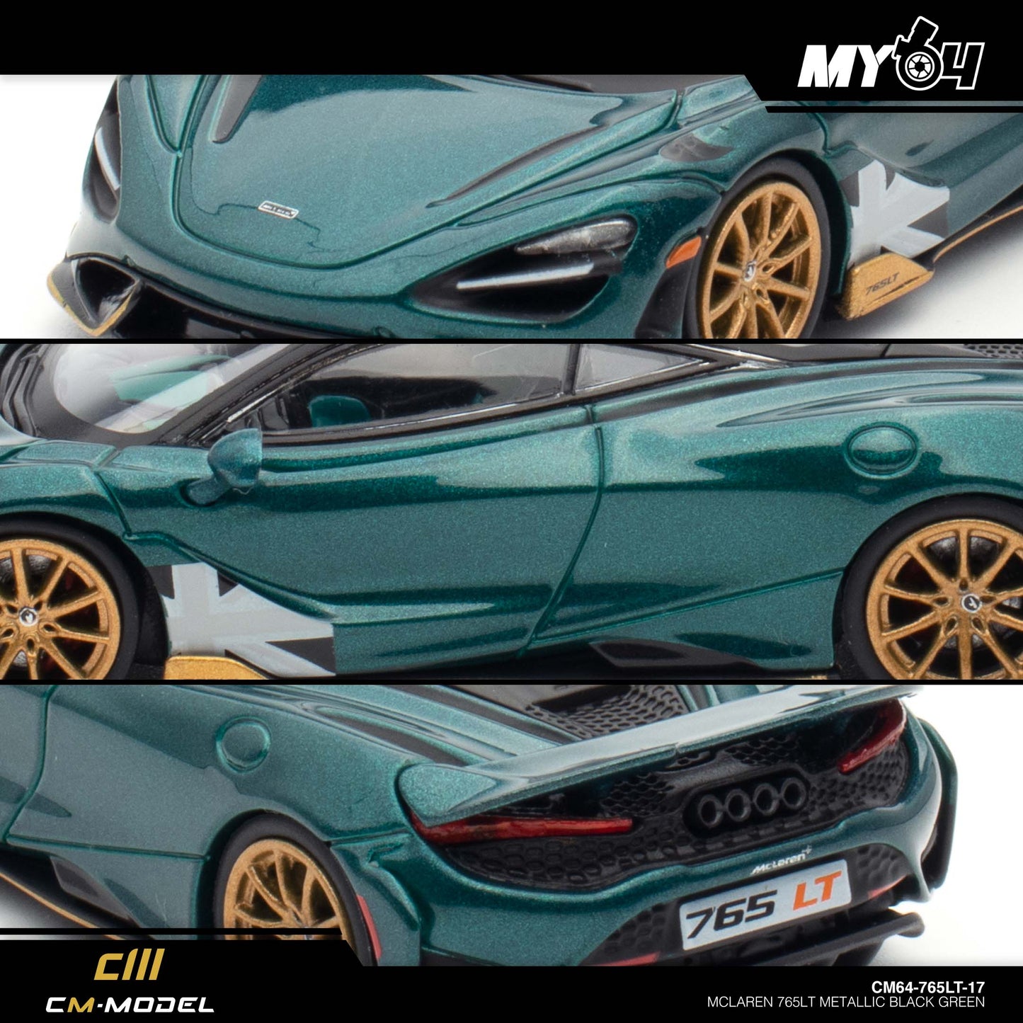 [CM Model] McLaren 765LT - Metallic Black Green