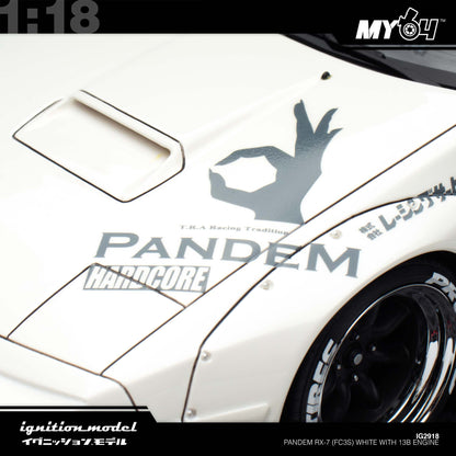 [Ignition Model] Pandem RX-7 (FC3S) - White With 13B Engine