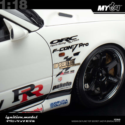 [Ignition Model] 1:18 Nissan Skyline Top Secret 34GT-R (BNR34) - White