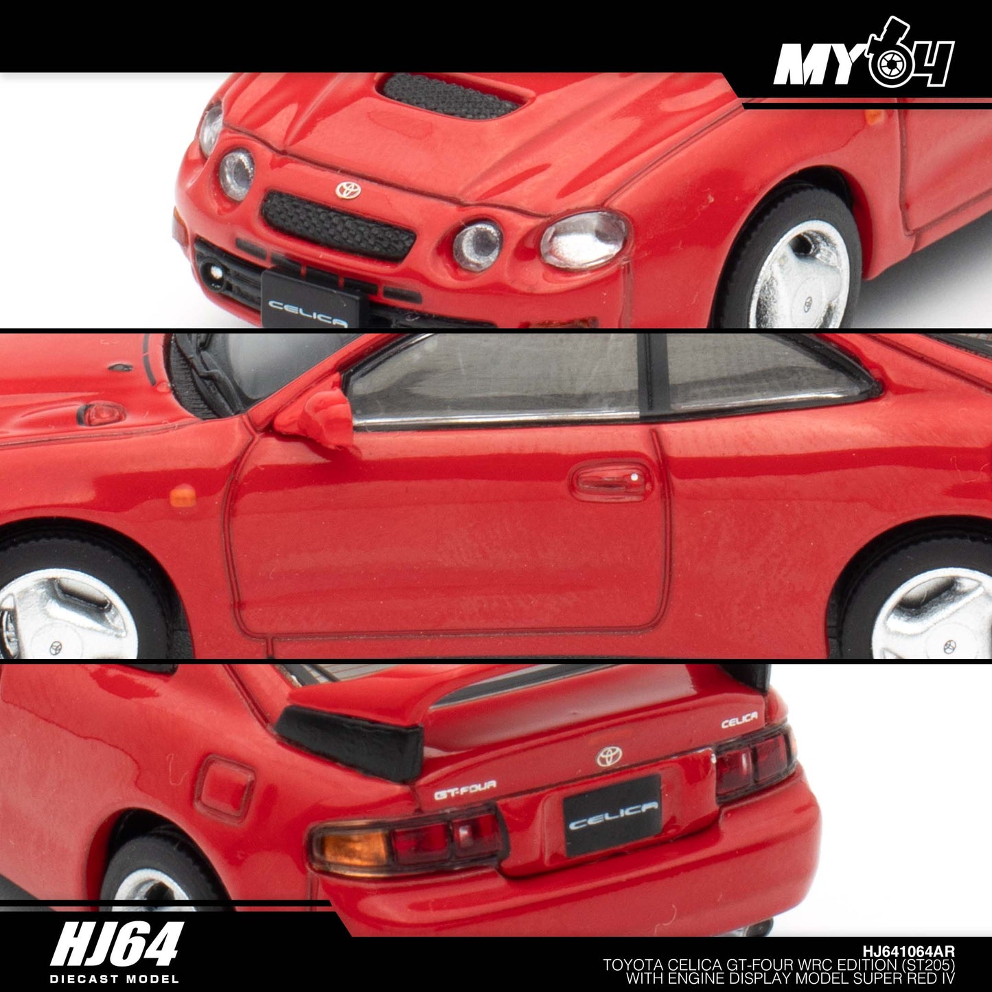 [Hobby Japan] Toyota CELICA GT-FOUR WRC Edition (ST205) with Engine Display Model - Super Red IV