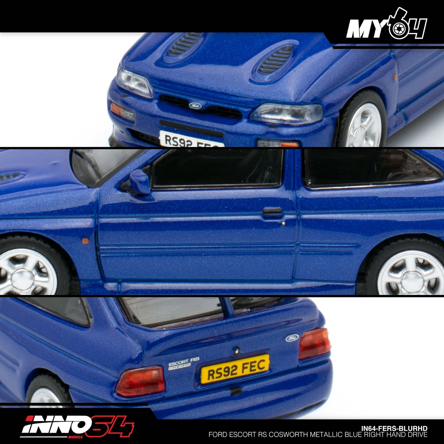 [INNO64] Ford Escort RS Cosworth - Metallic Blue (RHD)