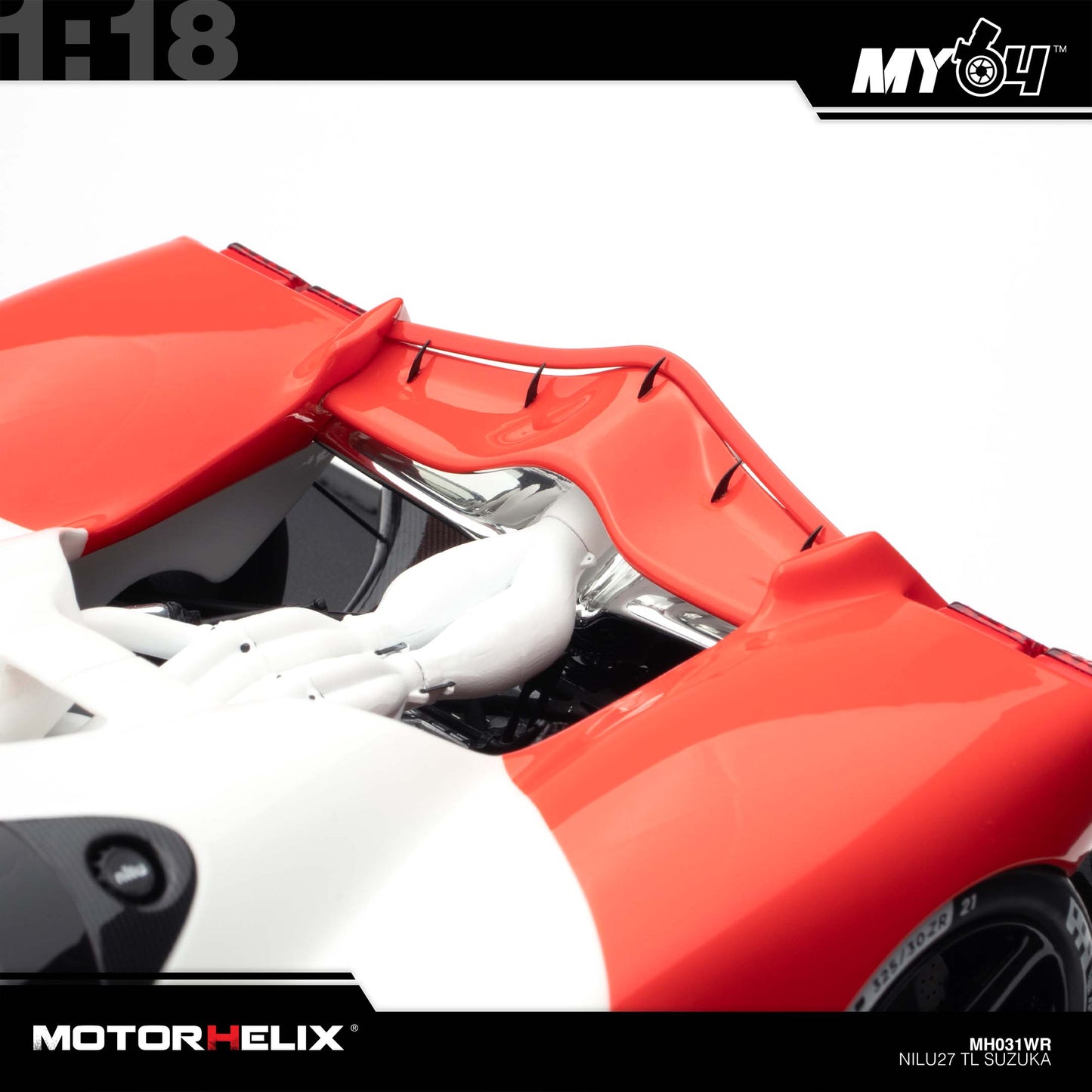 [Motorhelix] 1:18 Nilu TL Suzuka - White/Red #27