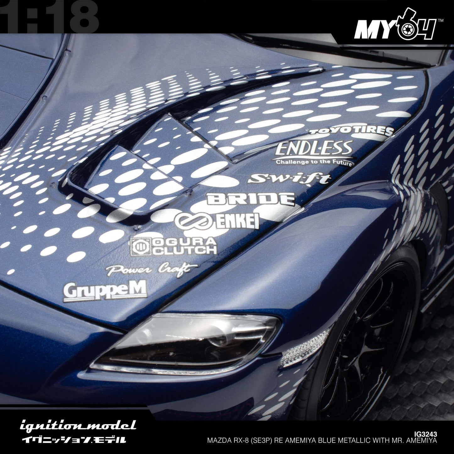 [Ignition Model] Mazda RX-8 (SE3P) RE Amemiya  - Blue Metallic With Mr. Amemiya