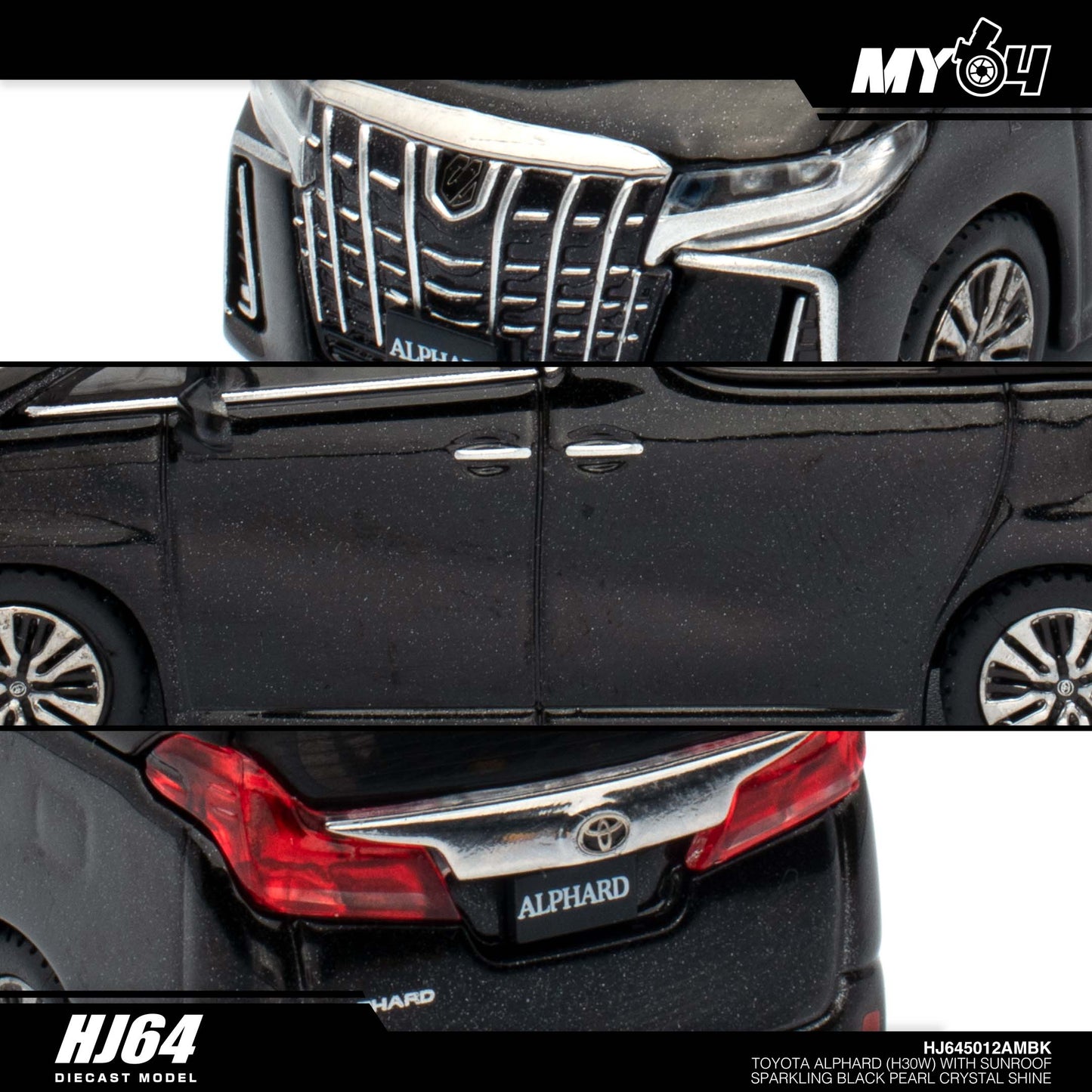 [Hobby Japan] Toyota Alphard (H30W) With Sun Roof - Sparkling Black Pearl Crystal Shine