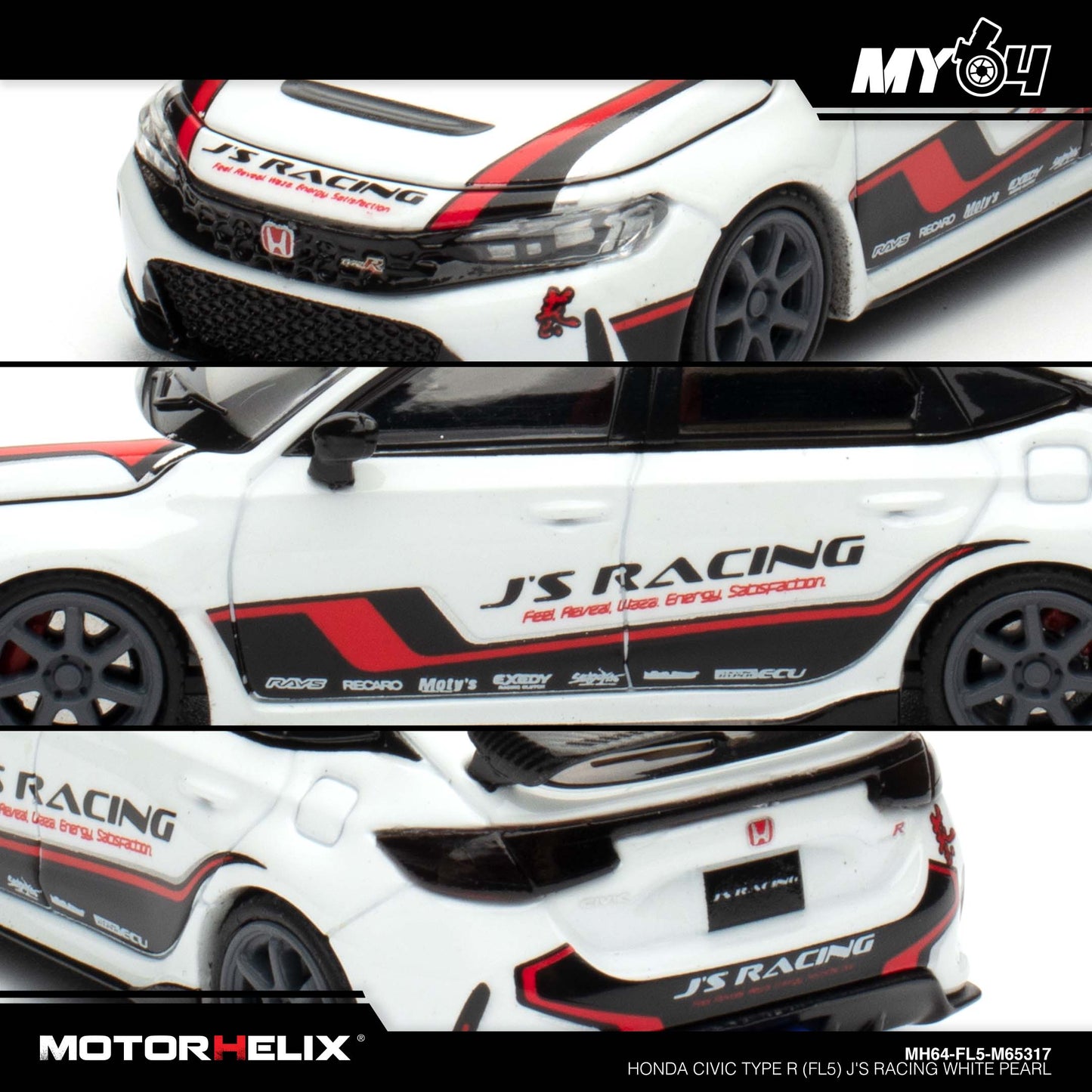 [Motorhelix] Honda Civic Type R (FL5) J's Racing - White Pearl