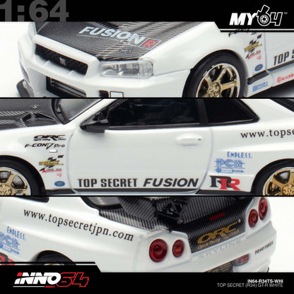 [INNO64] 1:64 Top Secret R34 GT-R - White