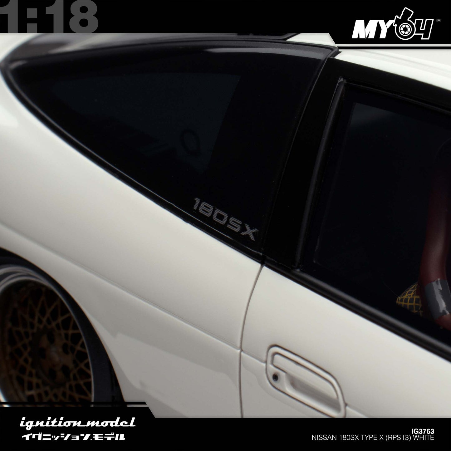 [Ignition Model 1:18 Nissan 180SX Type X (RPS13) - White