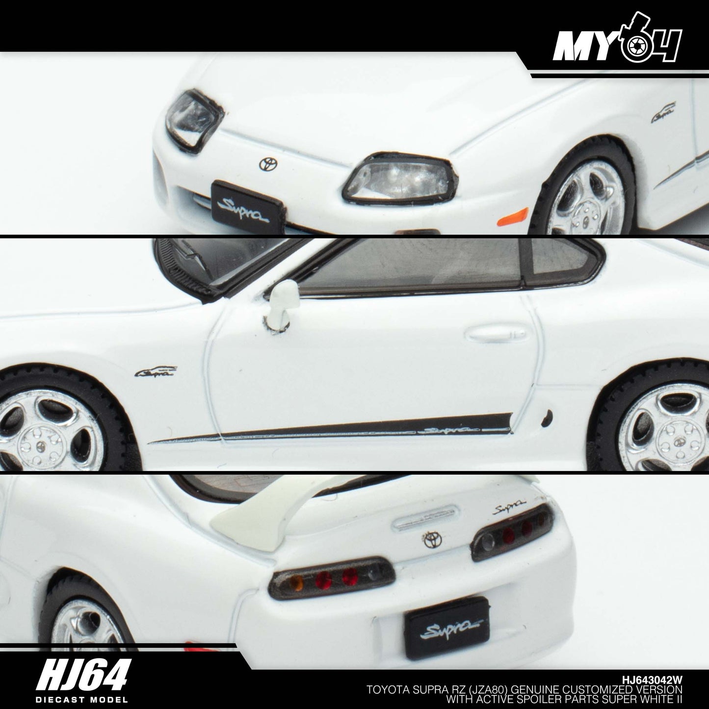 [Hobby Japan] Toyota SUPRA RZ (JZA80) GENUINE CUSTOMIZED VERSION with Active Spoiler Parts - Super White II