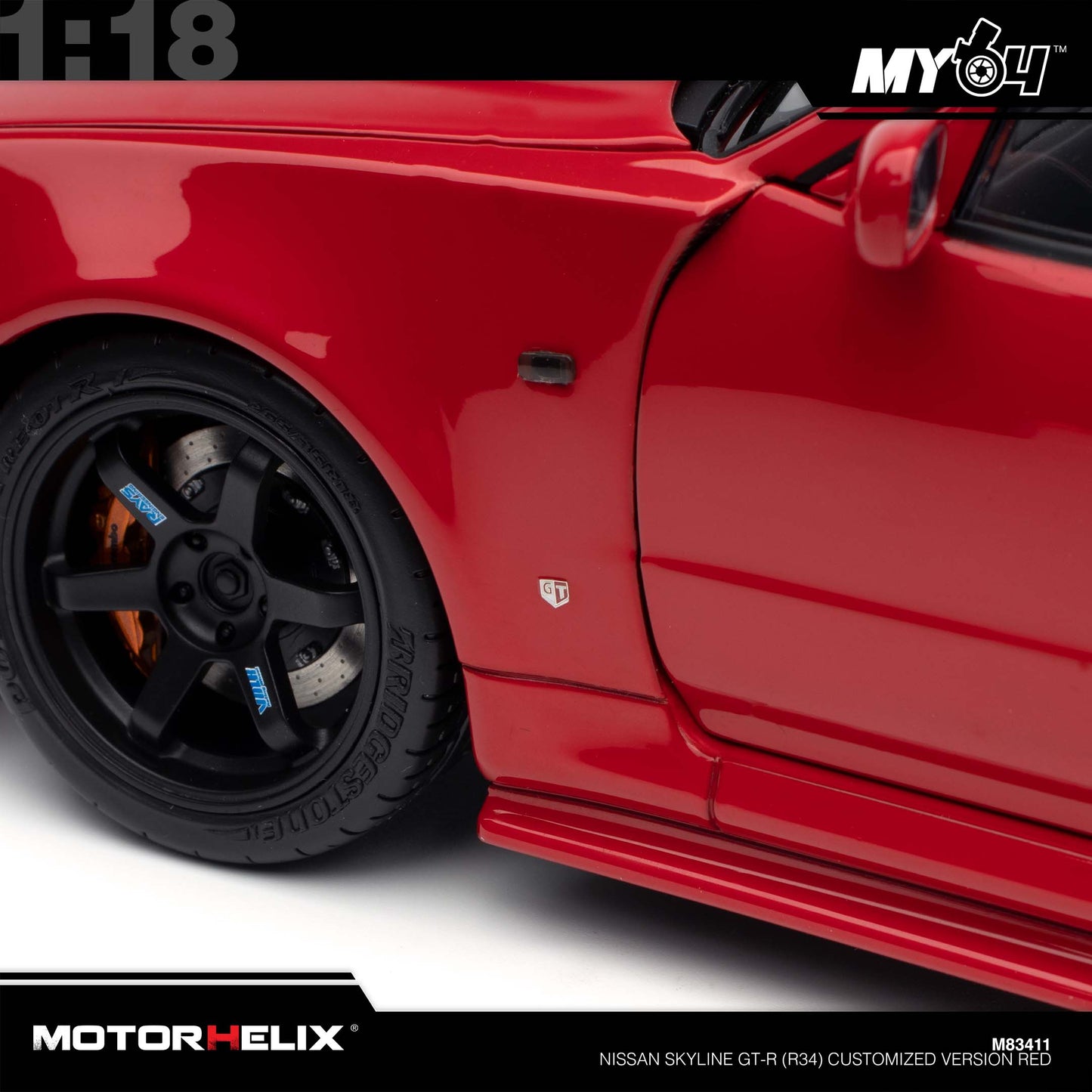 [Motorhelix] Nissan Skyline GT-R (R34) Customized Version - Red