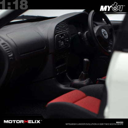 [Motorhelix] 1:18 Mitsubishi Lancer Evolution VI GSR T.M.E - Scotia White