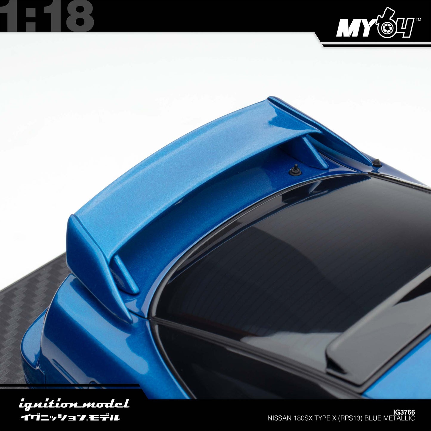 [Ignition Model]  1:18  Nissan 180SX Type X (RPS13) - Blue Metallic