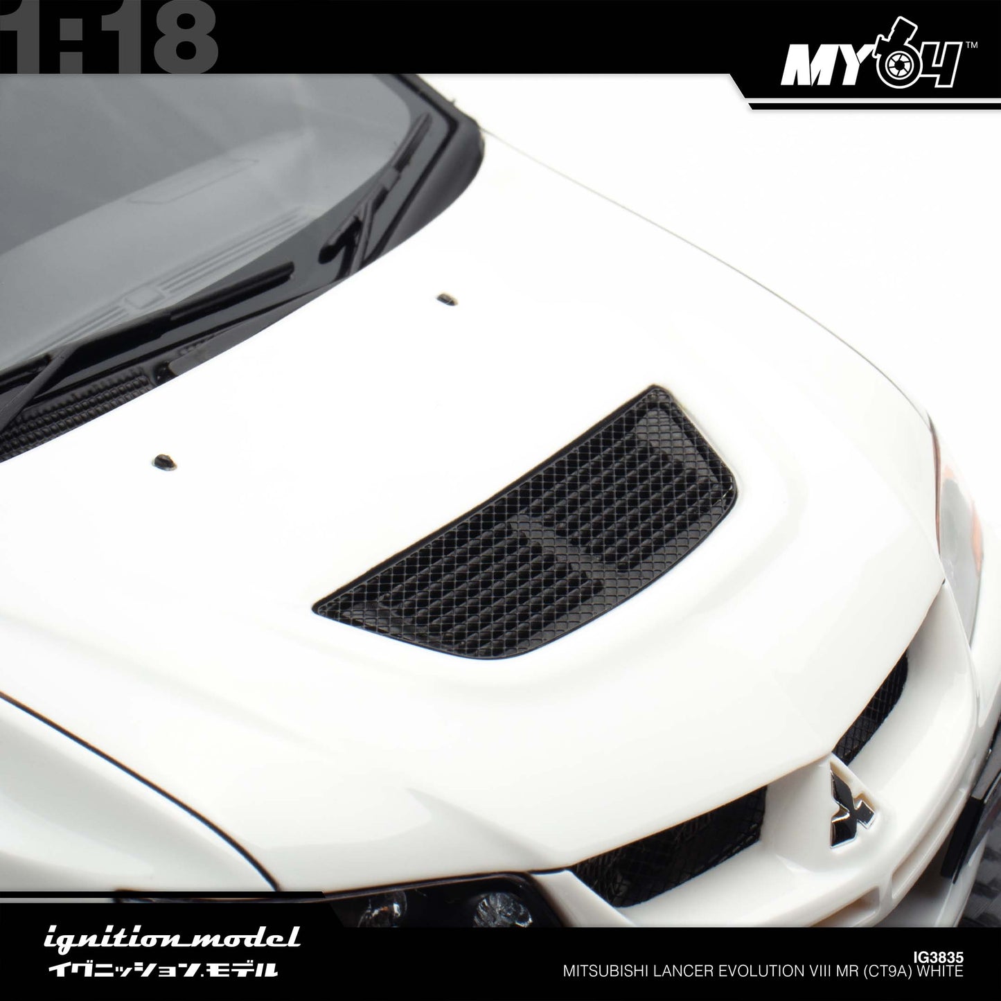 [Ignition Model 1:18 Mitsubishi Lancer Evolution VIII MR (CT9A) - White